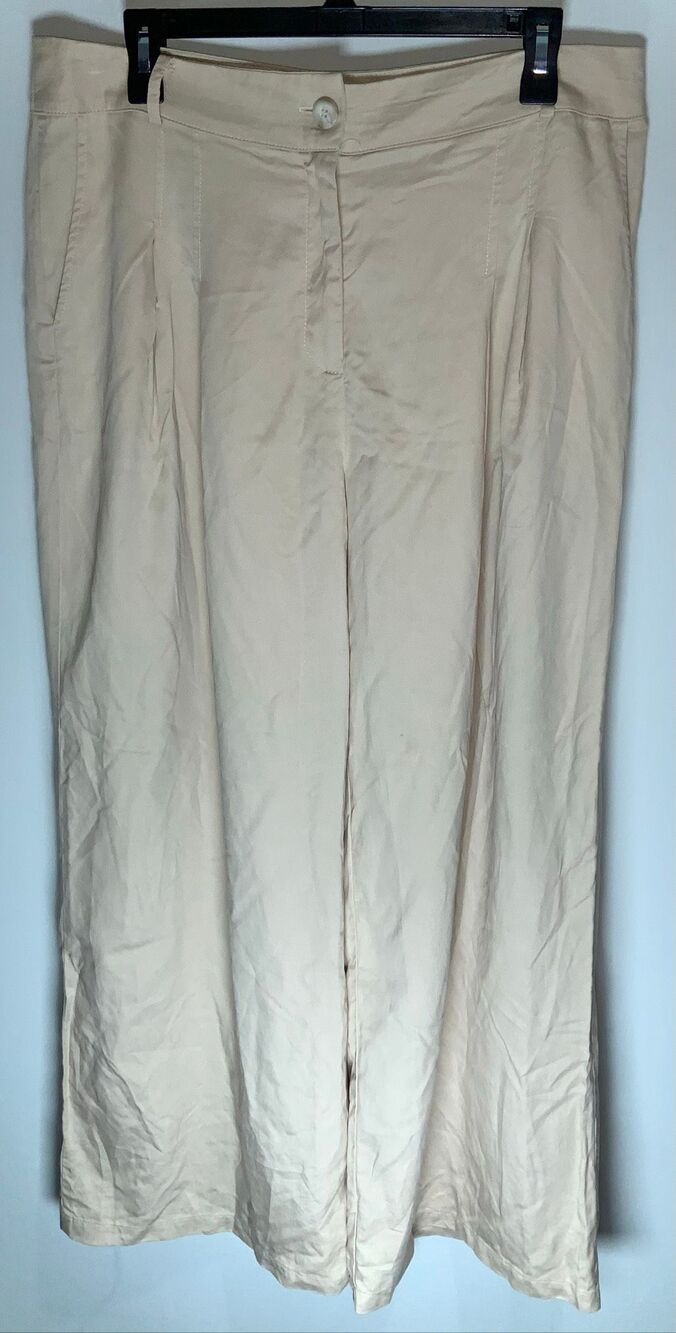 Amadi Tencel Pleated Wide-Leg Trousers size Large